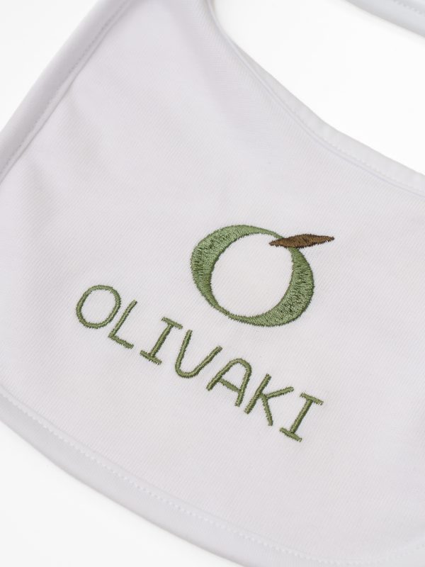 Κέντημα Olivaki σε βρεφική βαμβακερή σαλιάρα